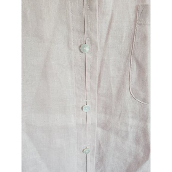 J. Jill XL Love Linen Pale‎ Pink  Tunic Top Blouse Button Front Oversz Pckt - Picture 3 of 7